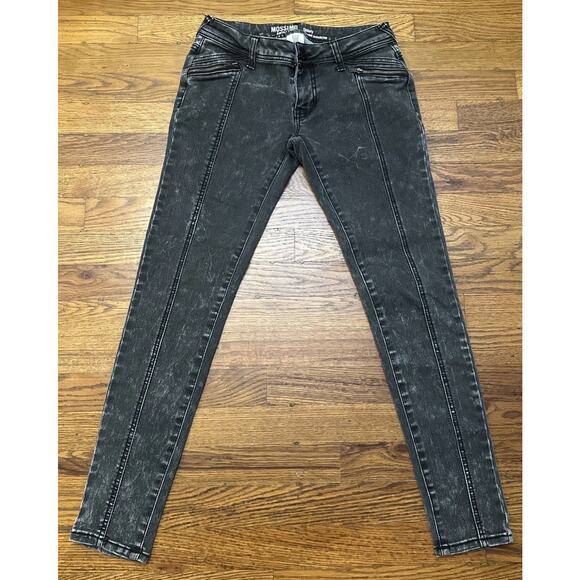 Mossimo Supply Co Jeans Black Womens 3 Skinny Stretch Zipper Jambe Moulante Zipp - Picture 2 of 8